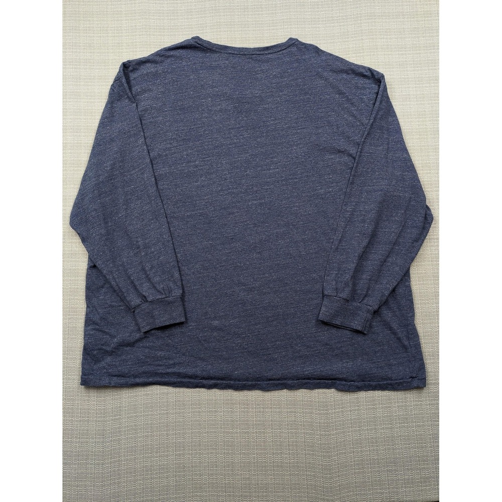 Polo Ralph Lauren Shirt Mens Big 3X Blue Long Sleeve V-Neck Pony Logo Tagless - Picture 3 of 10